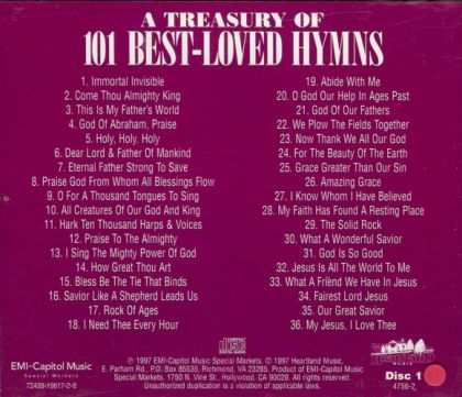 A Treasury Of 101 Best - Loved Hymns - 101 Best - Loved Hymns disc 1 on ...